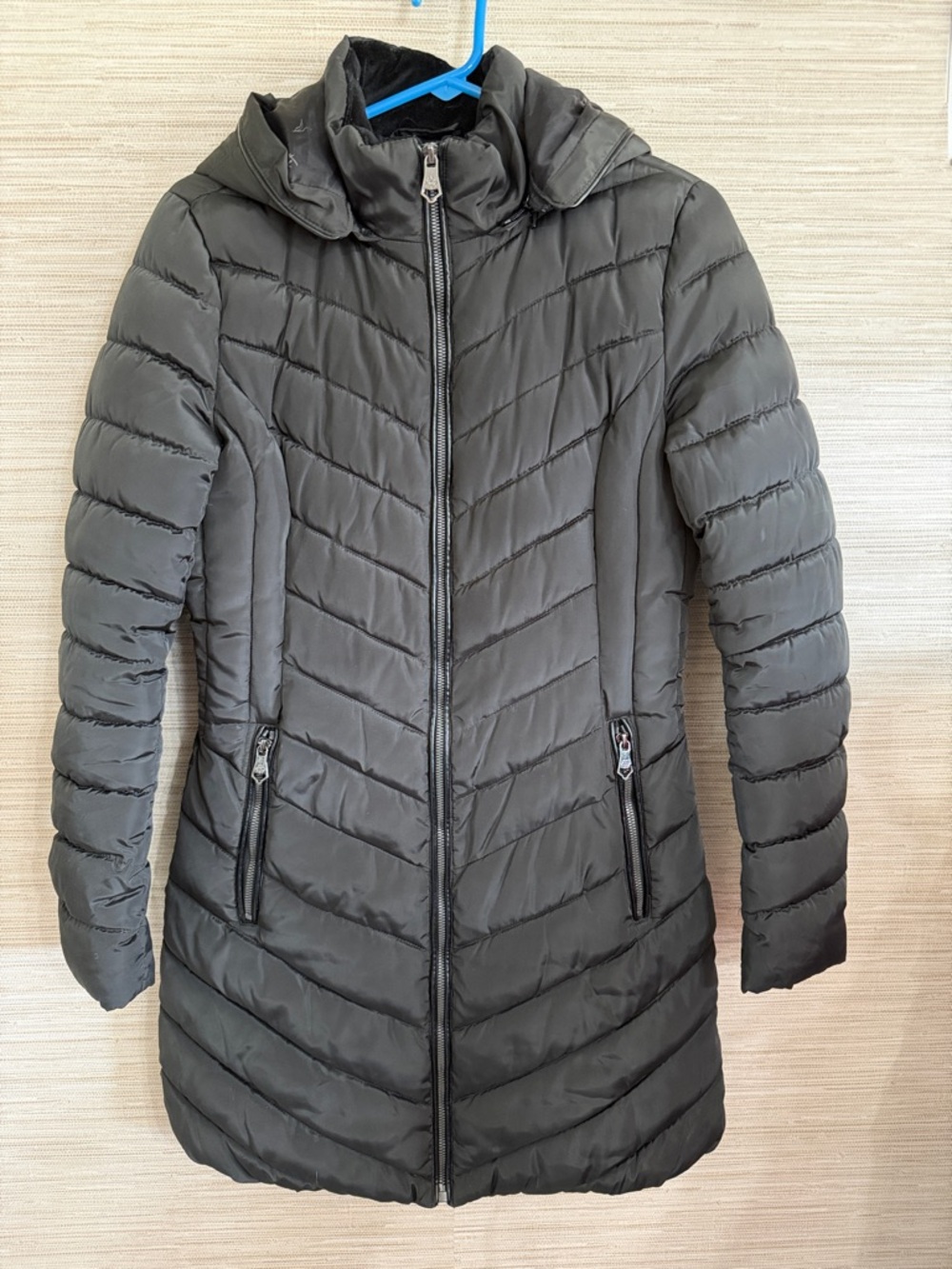 Nanette Lepore Women's Black Quilted Hooded Puffer Coat Winter Jacket  small